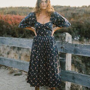 Christy Dawn - The Peyton Dress - Color Mums Ditsy Black - Size L